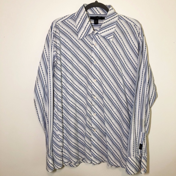 Lift-Diagonal Stripe Long Sleeve Button Up Shirt - Picture 2 of 7